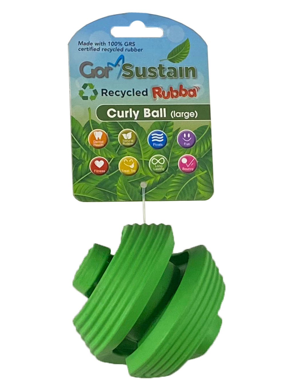 Celova Sustain Rubba Curly Ball (10.) - Large Green