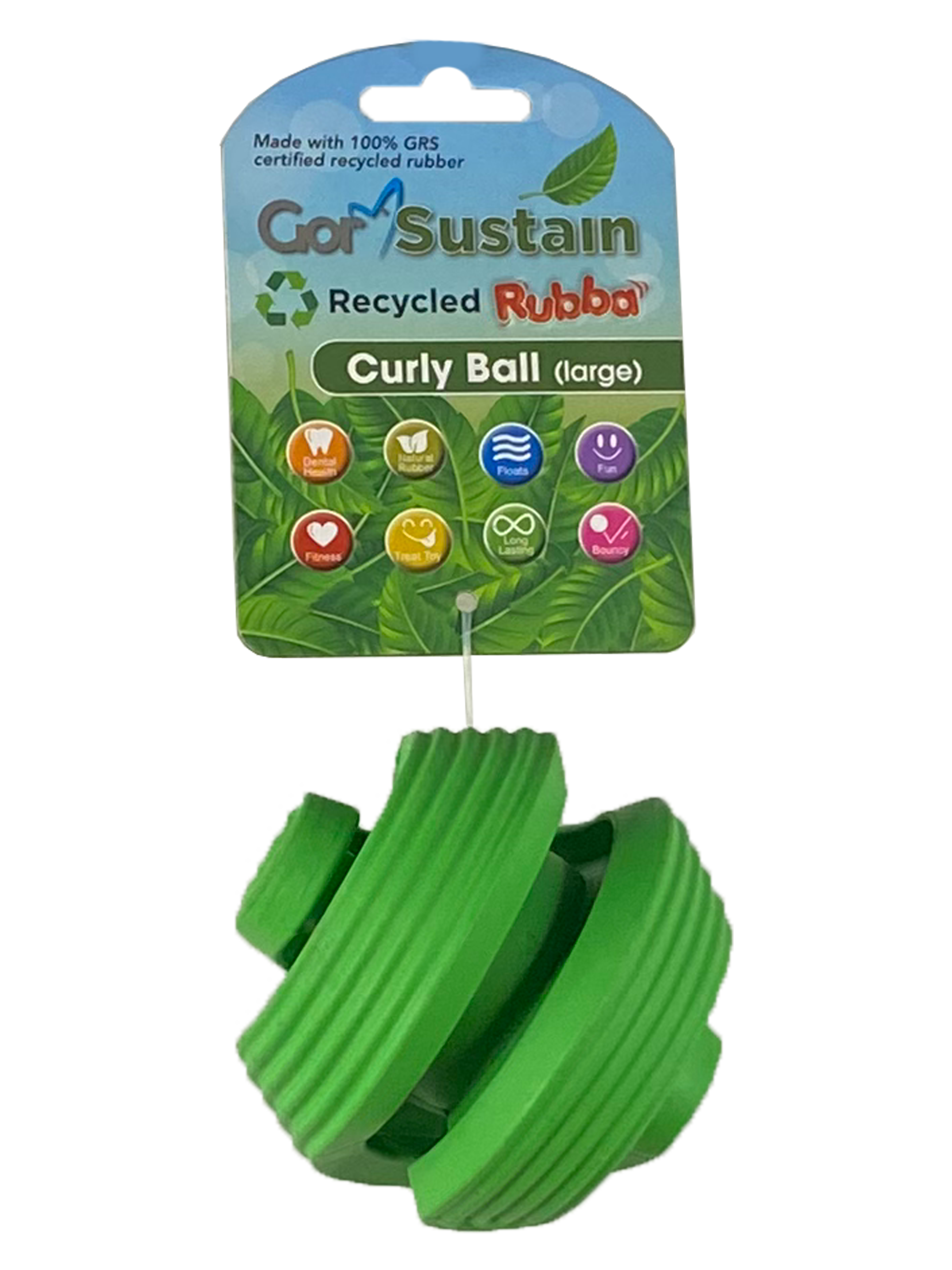 Celova Sustain Rubba Curly Ball (10.) - Large Green