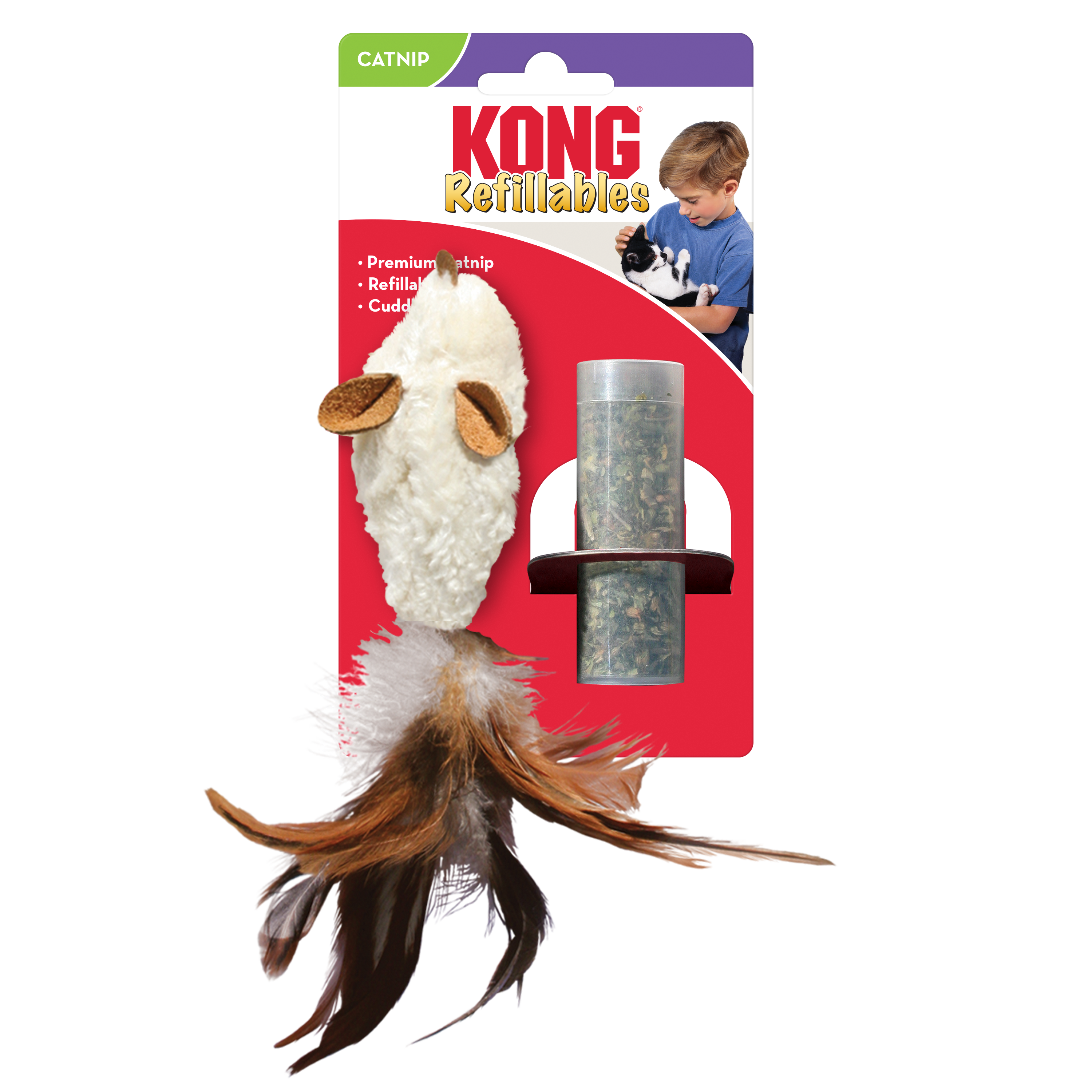 Celova Cat Refillable Catnip Feather Mouse - 18Cm Standard