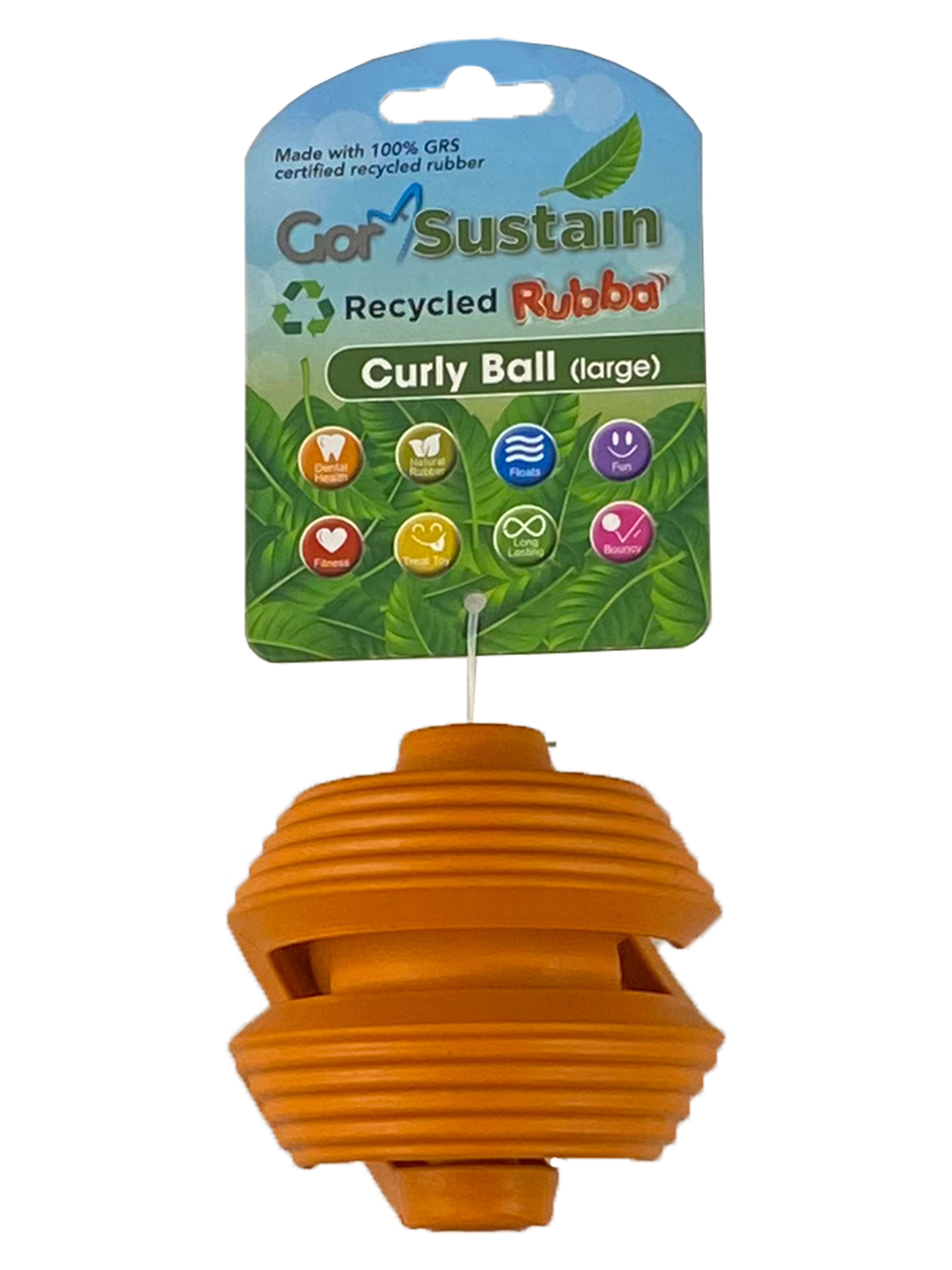 Celova Sustain Rubba Curly Ball (10.) - Large Orange